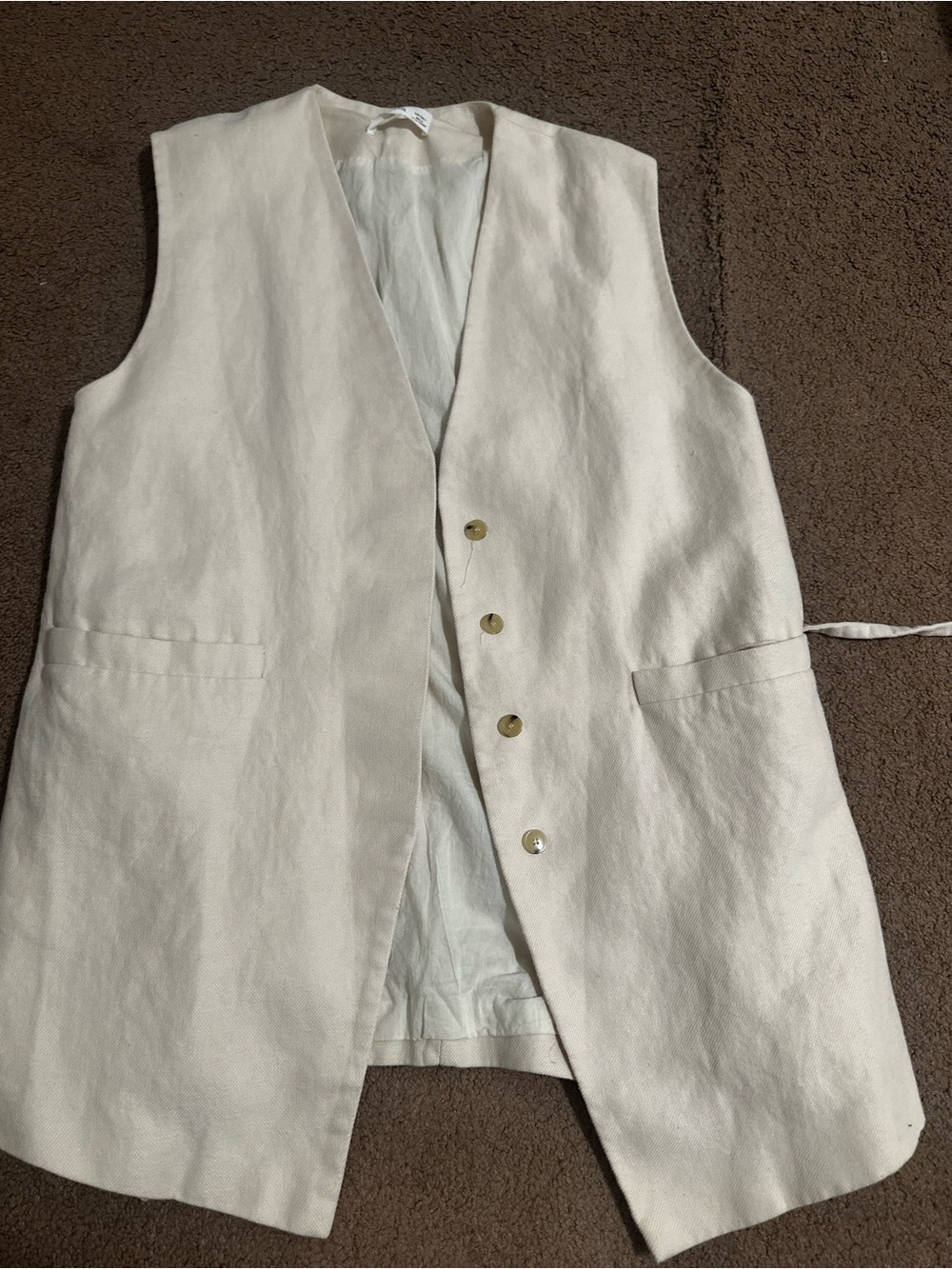 Mango cotton and linen vest